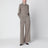 Pantalon leisure beige en soie imprimée GG