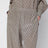 Pantalon leisure beige en soie imprimée GG