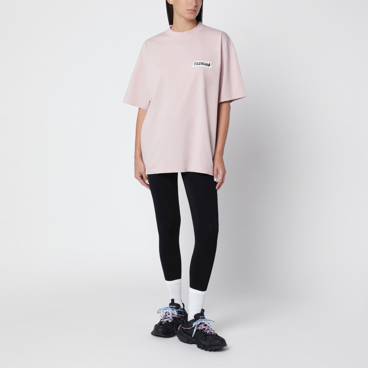 T-shirt Masking Tape rosa in cotone