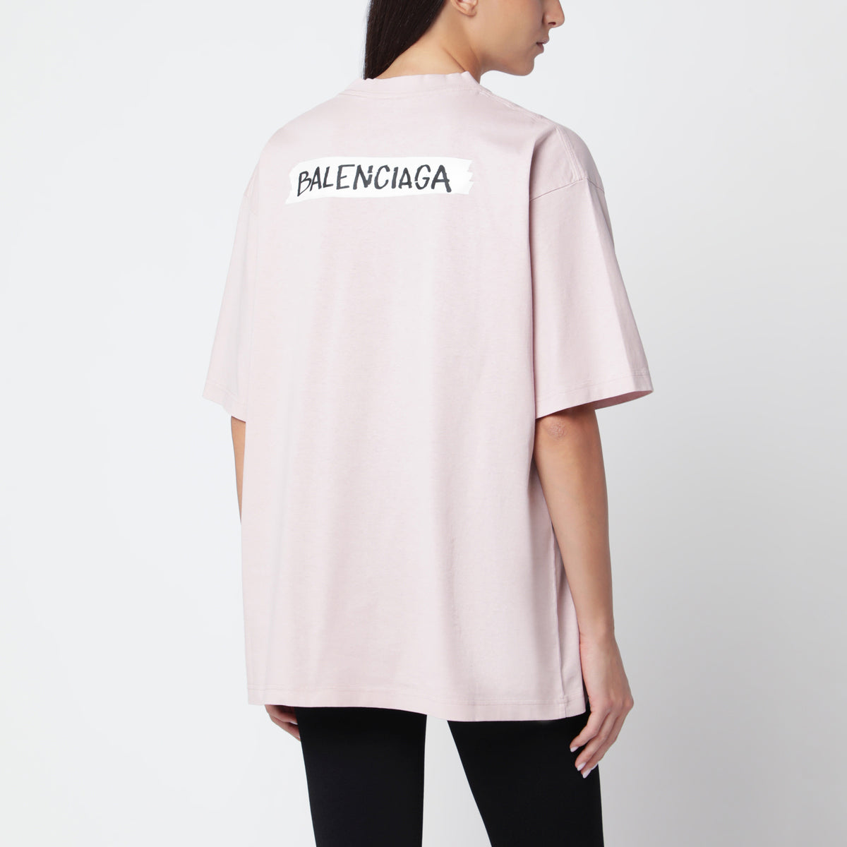 T-shirt Masking Tape rosa in cotone