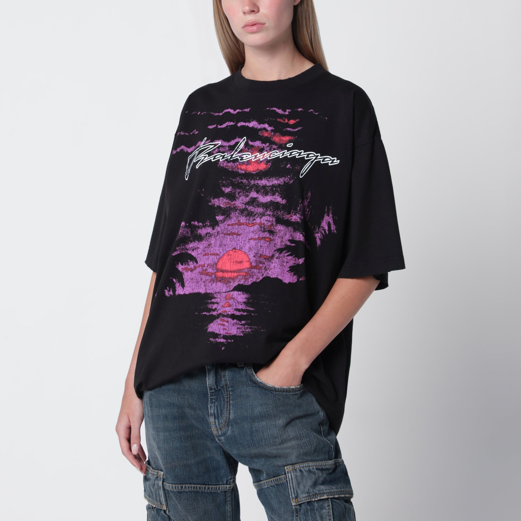 T-shirt Dream in jersey di cotone nera