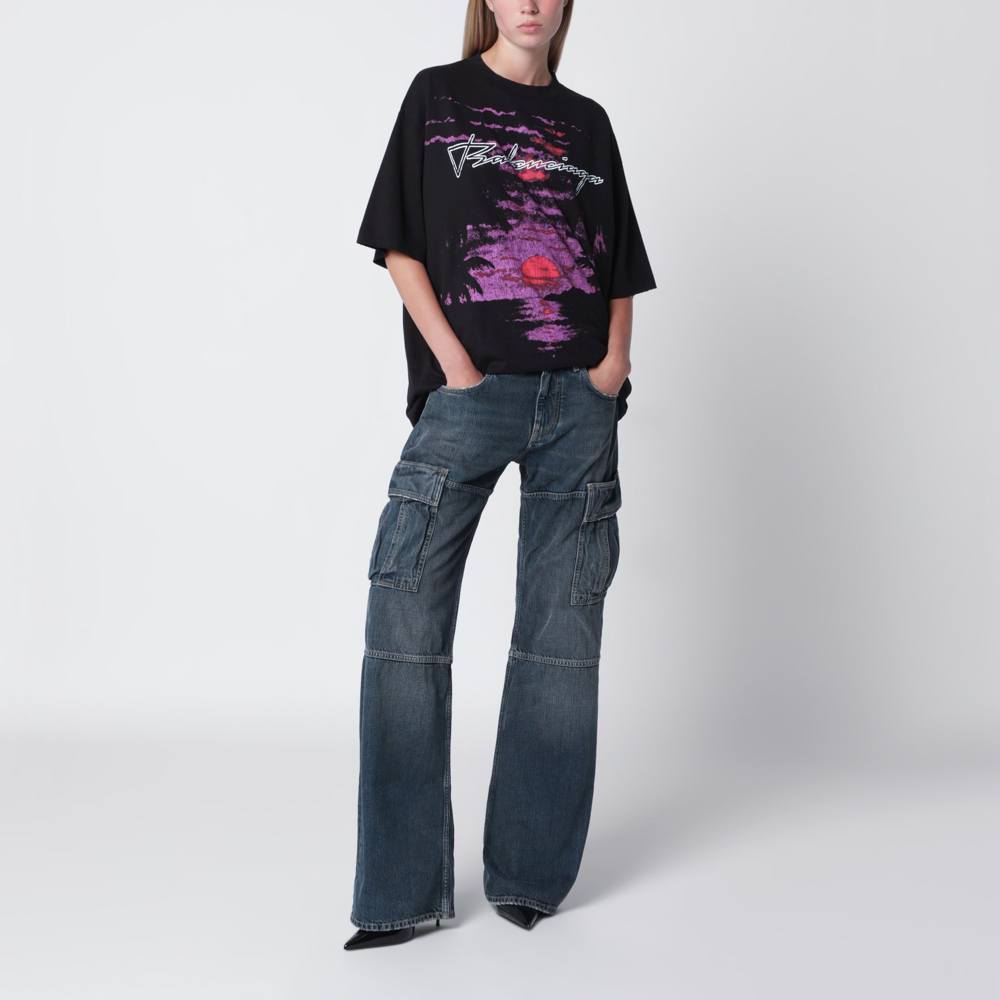 T-shirt Dream in jersey di cotone nera