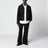 Veste noire en laine avec col en Intrecciato