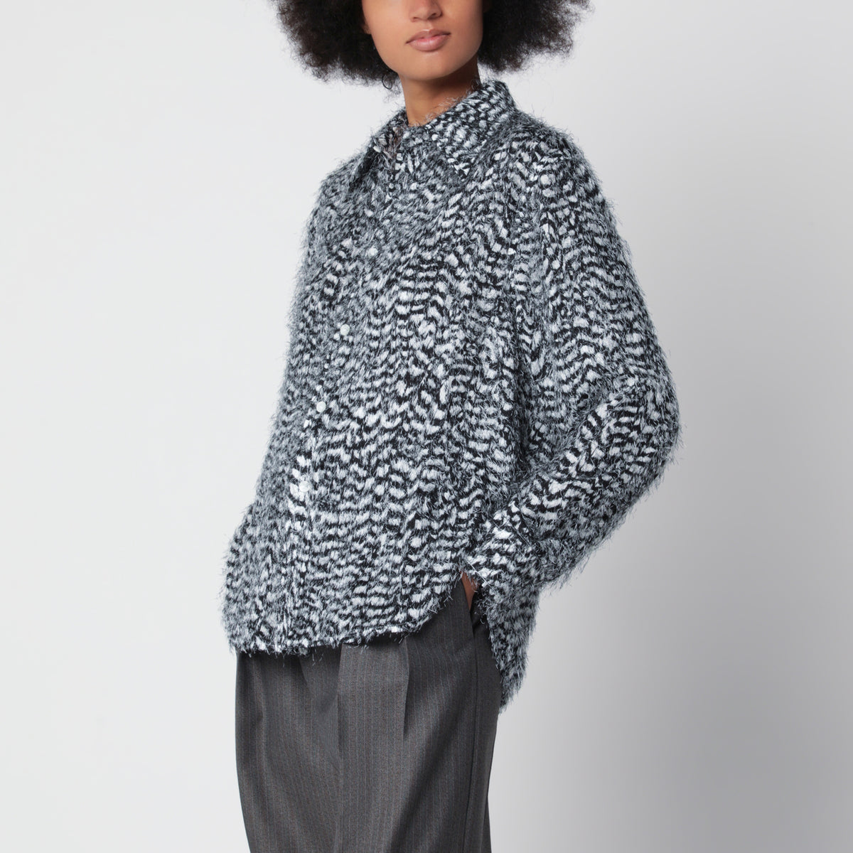 Camicia Fil Coupé Feather bicolore in viscosa