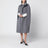 Grey wool and cashmere cape coat