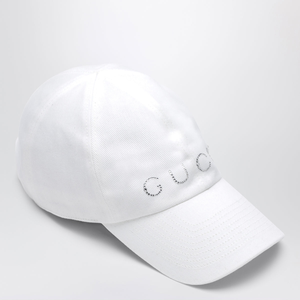 Weiße Baseballkappe mit Kristalllogo