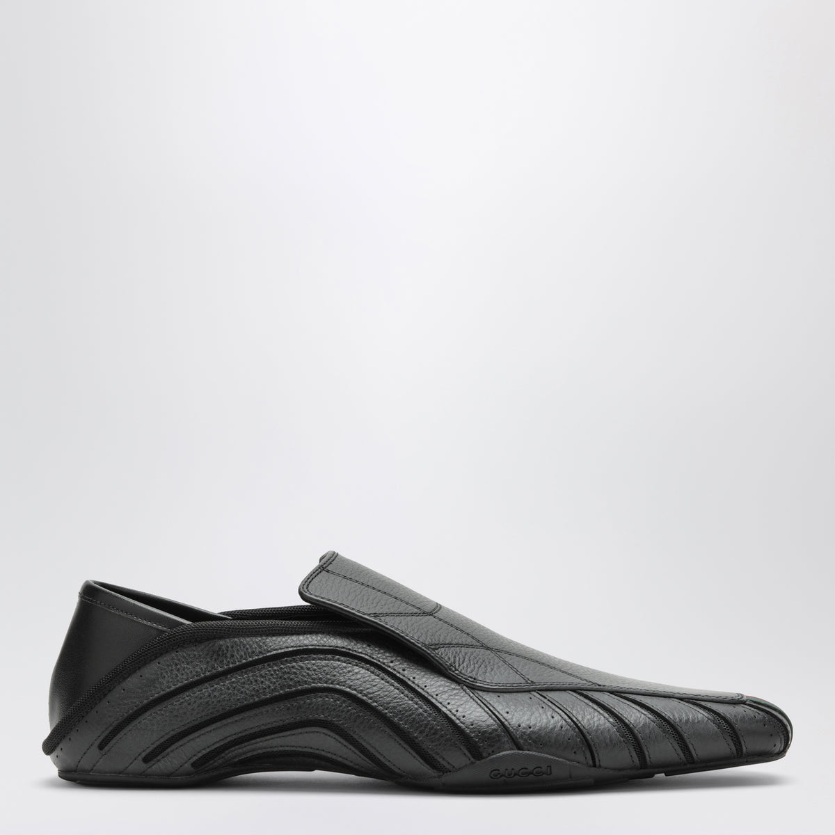 Black Miami Slip-On Leather Sneakers