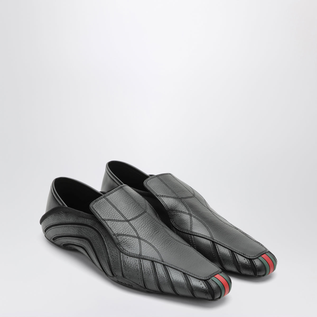 Black Miami Slip-On Leather Sneakers