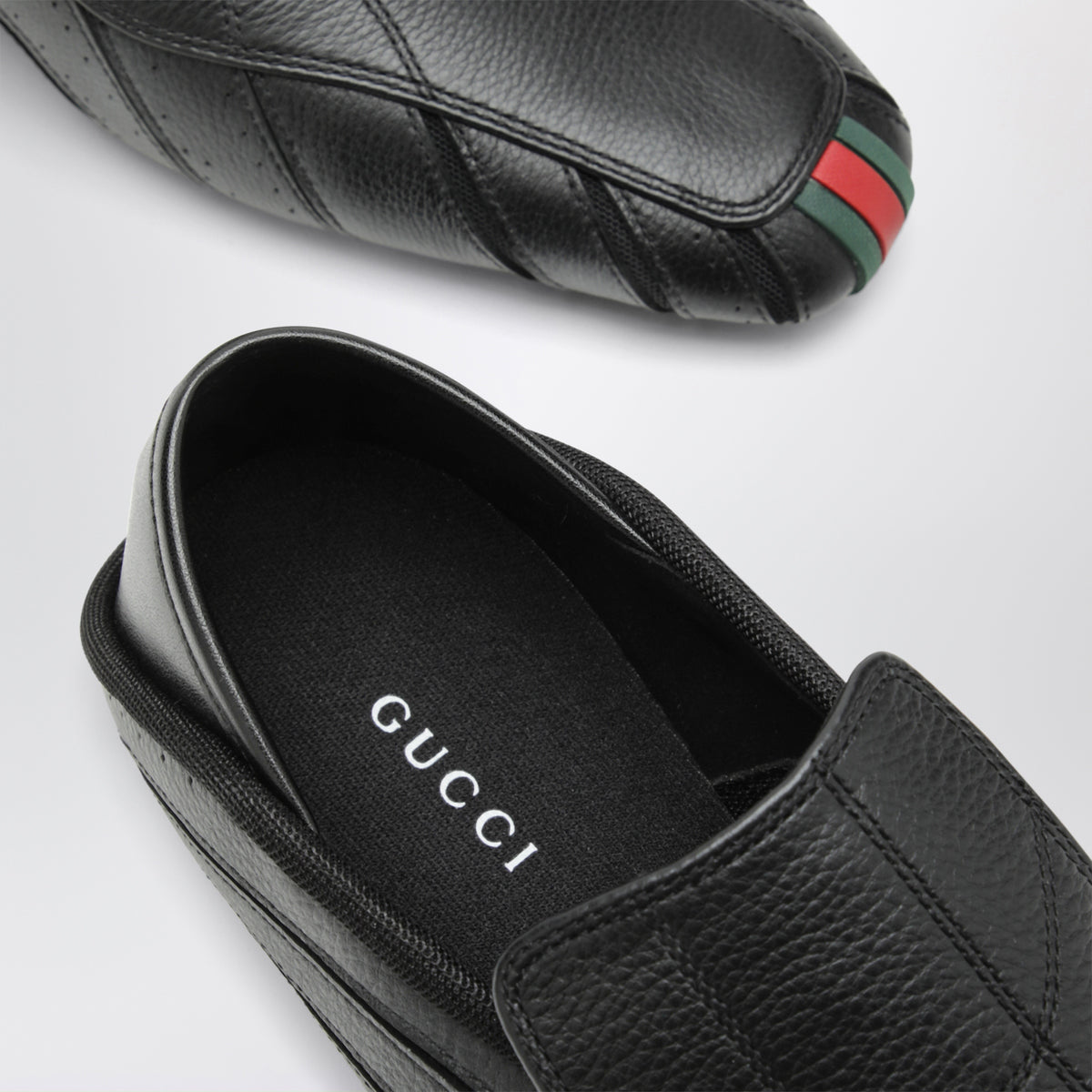 Black Miami Slip-On Leather Sneakers