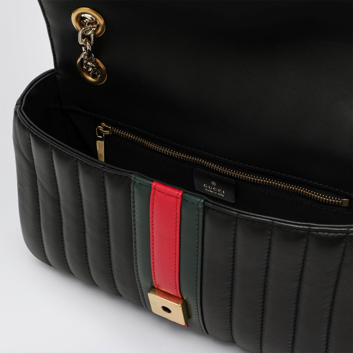 Jetset GG Marmont schwarze Nappa-Schultertasche