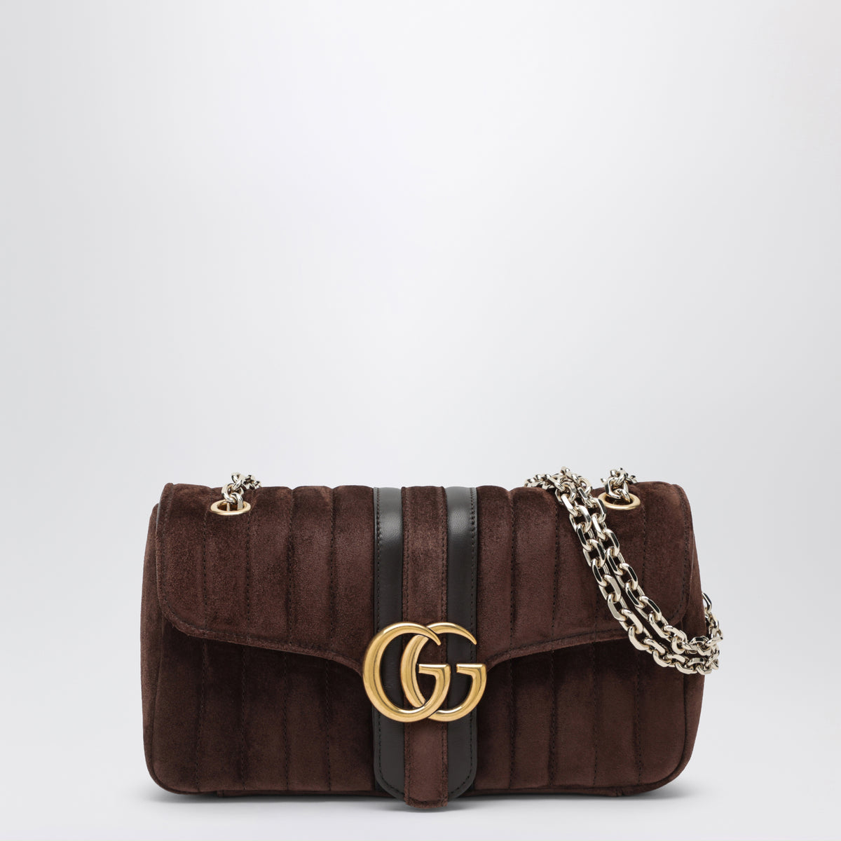 Jetset GG Marmont Medium brown suede bag