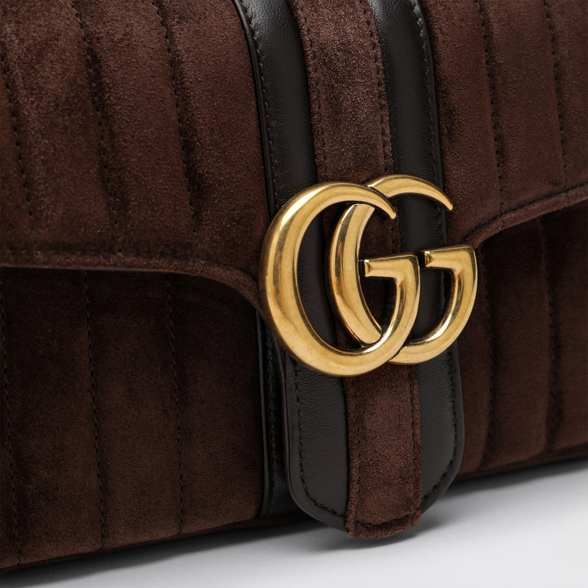 Jetset GG Marmont Medium brown suede bag