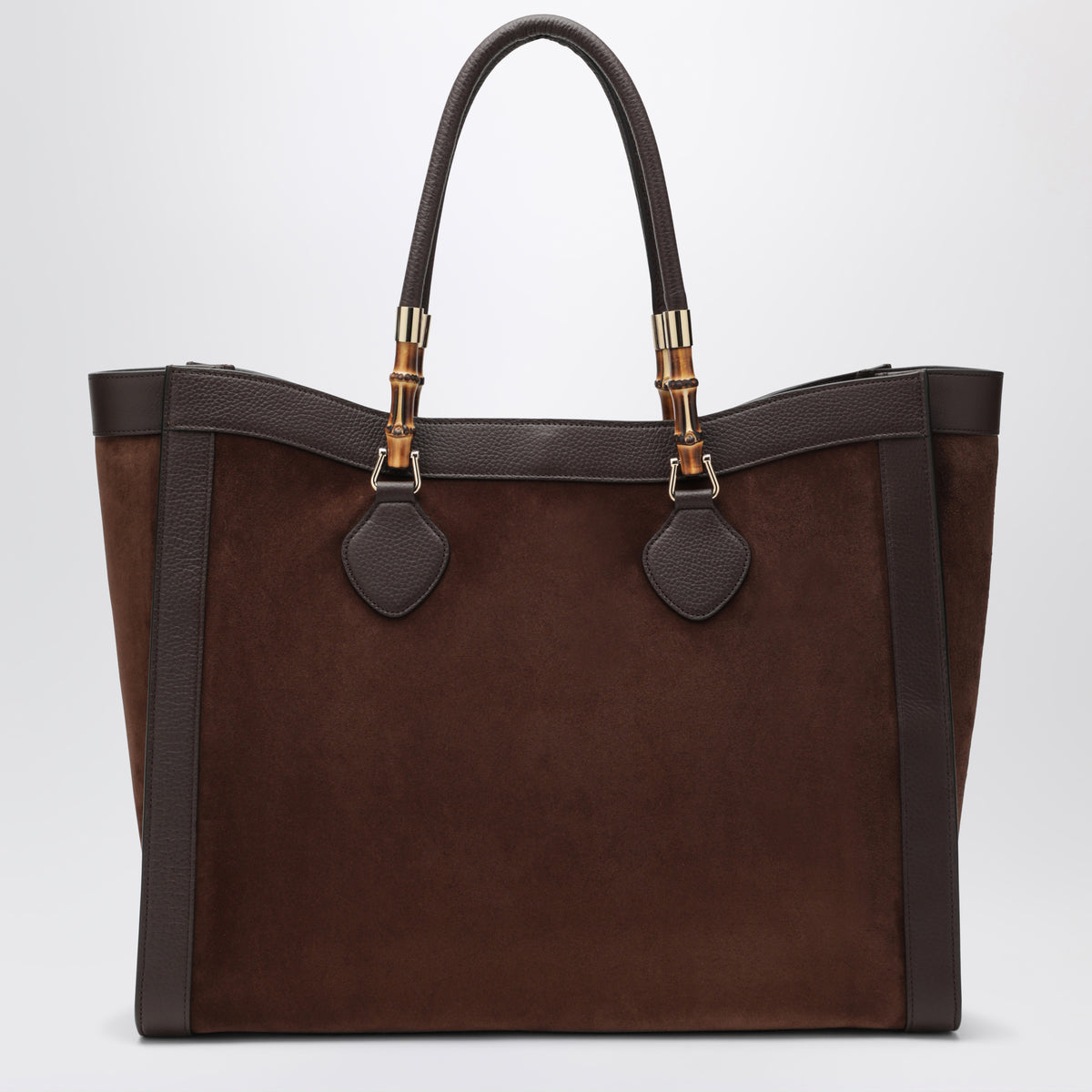Borsa Bamboo Tote grande marrone in suede