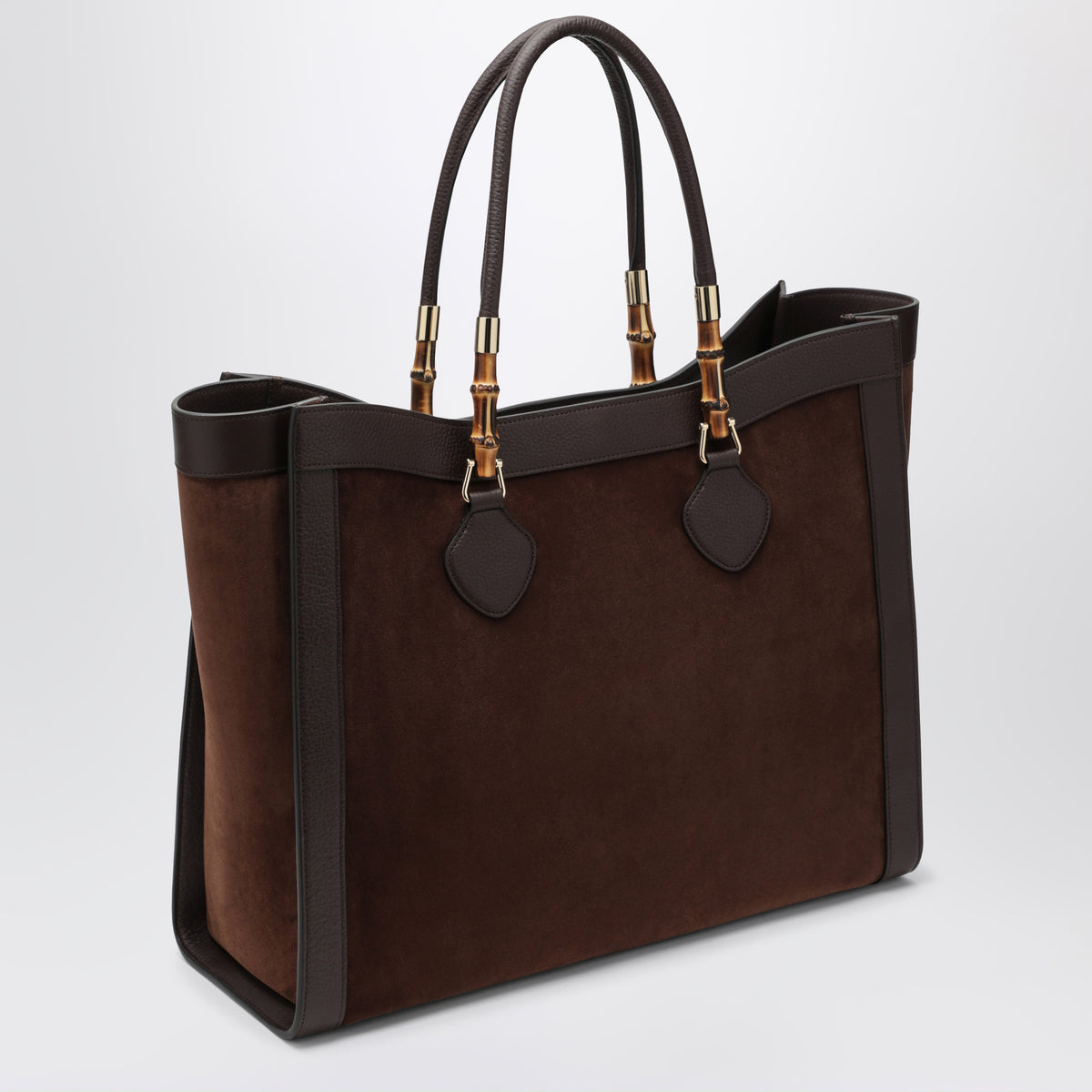 Borsa Bamboo Tote grande marrone in suede