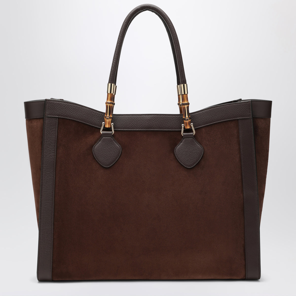 Borsa Bamboo Tote grande marrone in suede