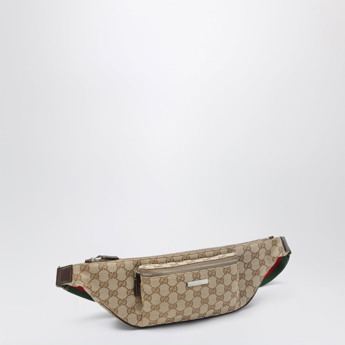 Marsupio Flatpack grande marrone in tessuto GG