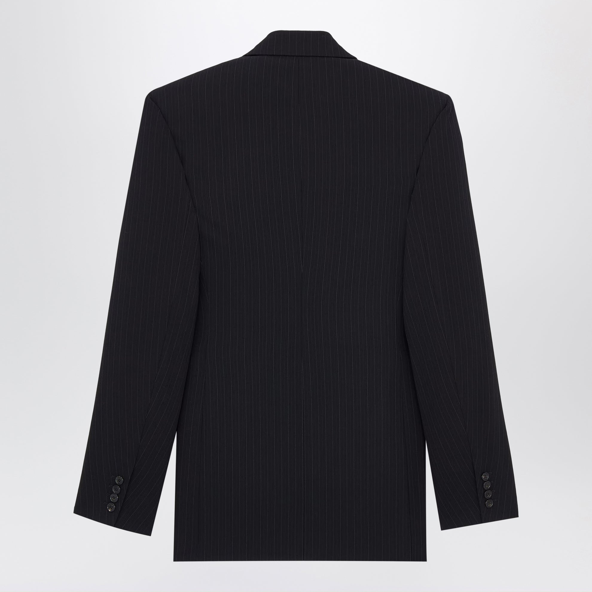 Black double-breasted jacket in virgin wool