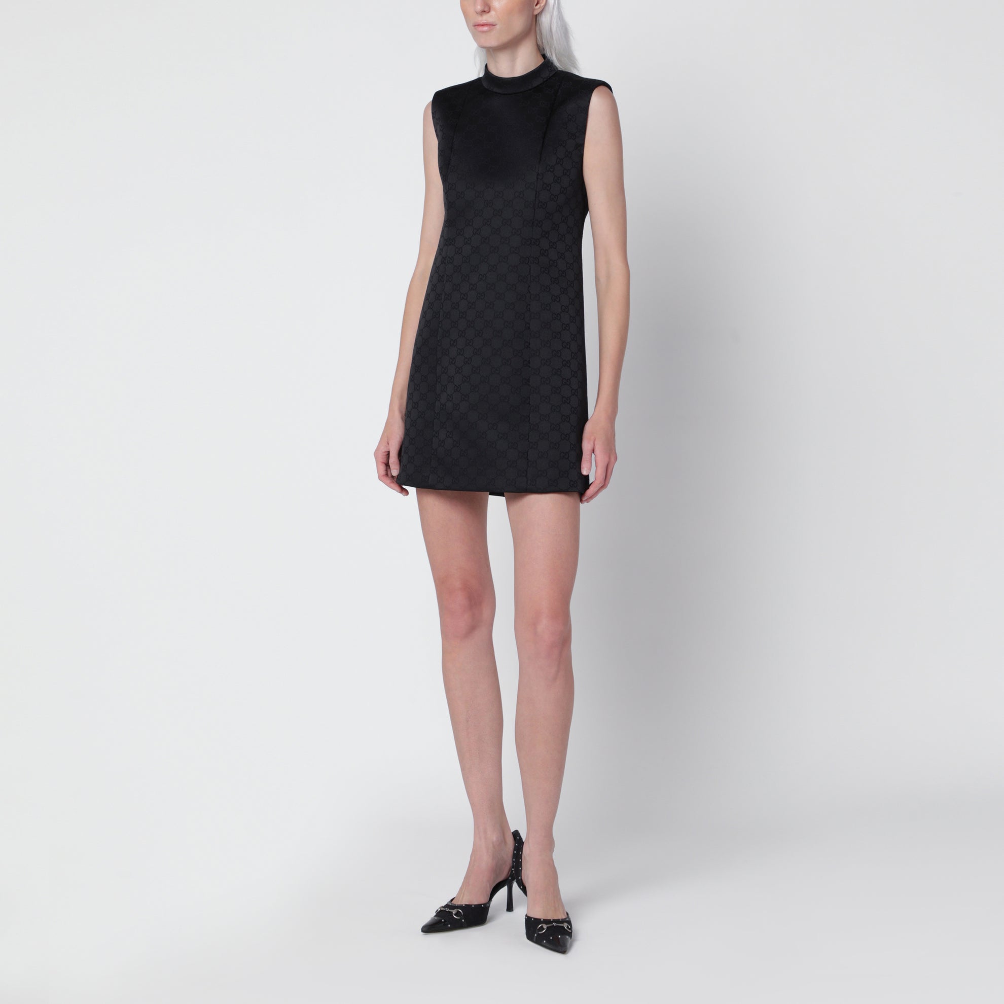 Black GG Jacquard Viscose Dress