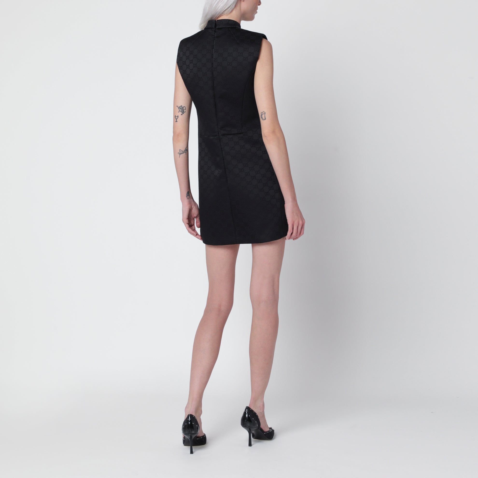 Black GG Jacquard Viscose Dress