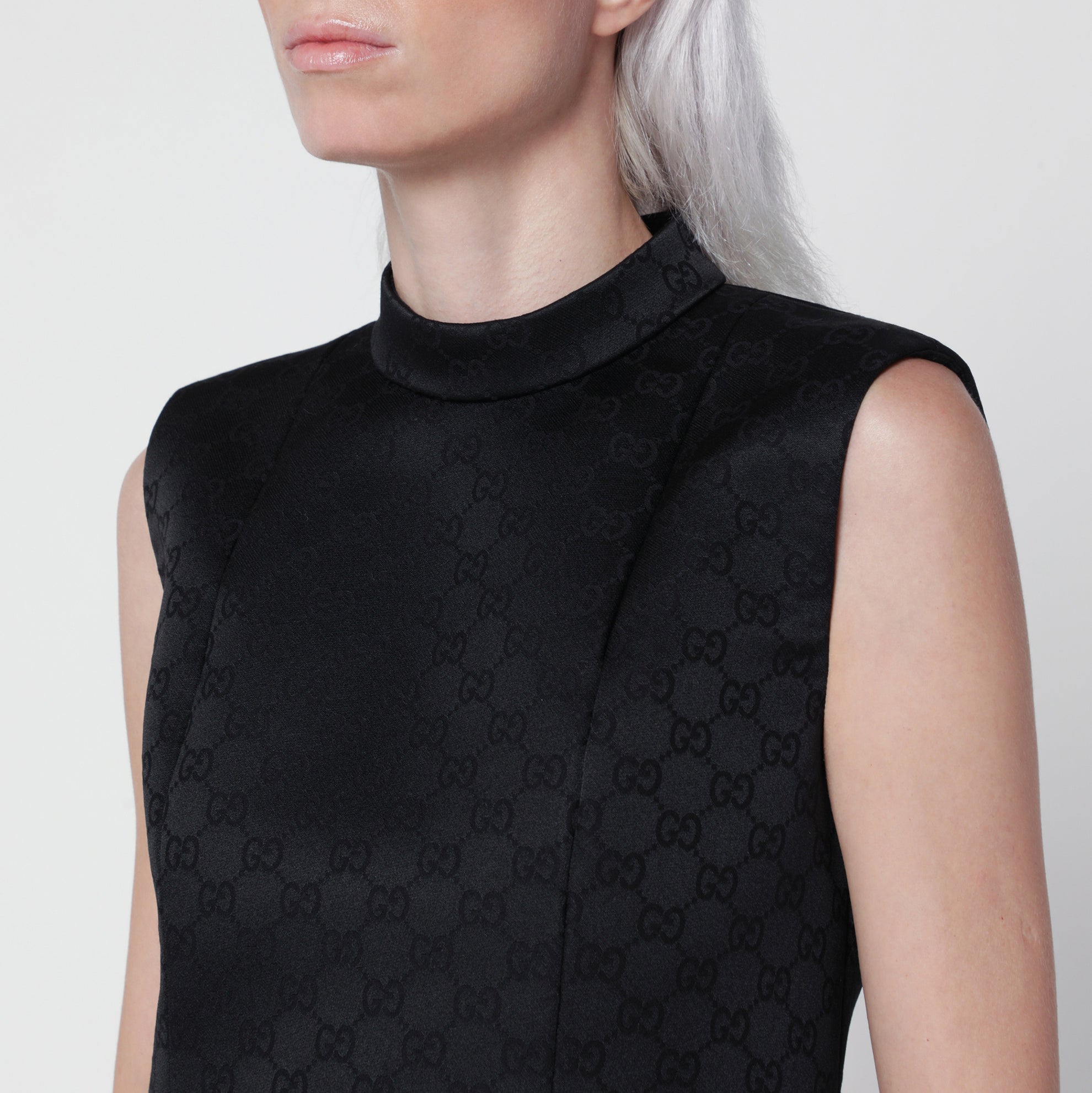 Black GG Jacquard Viscose Dress