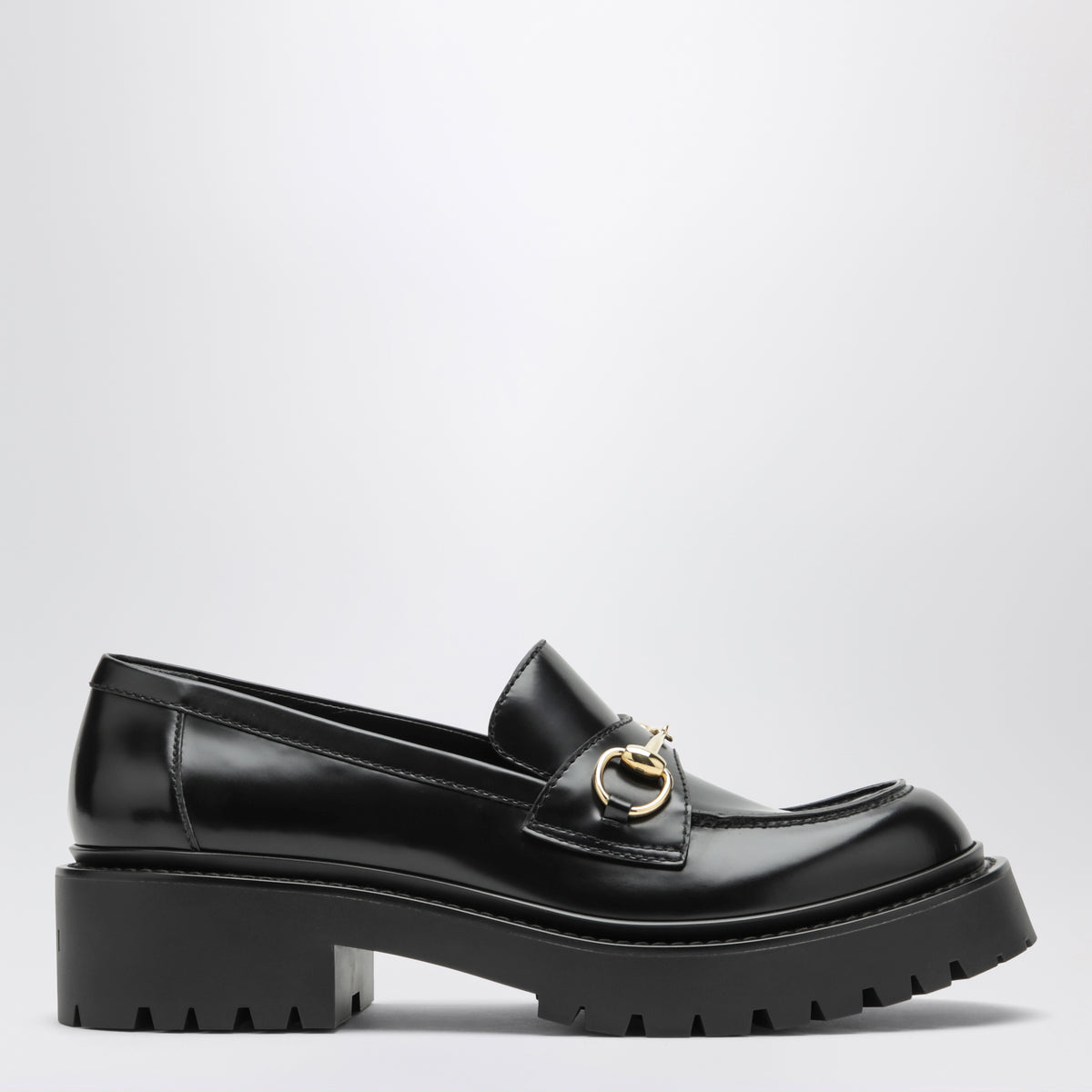 Black smooth leather loafers