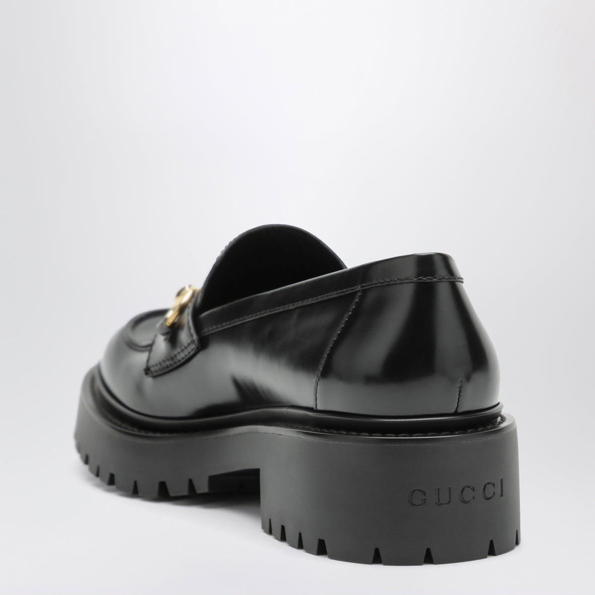 Black smooth leather loafers