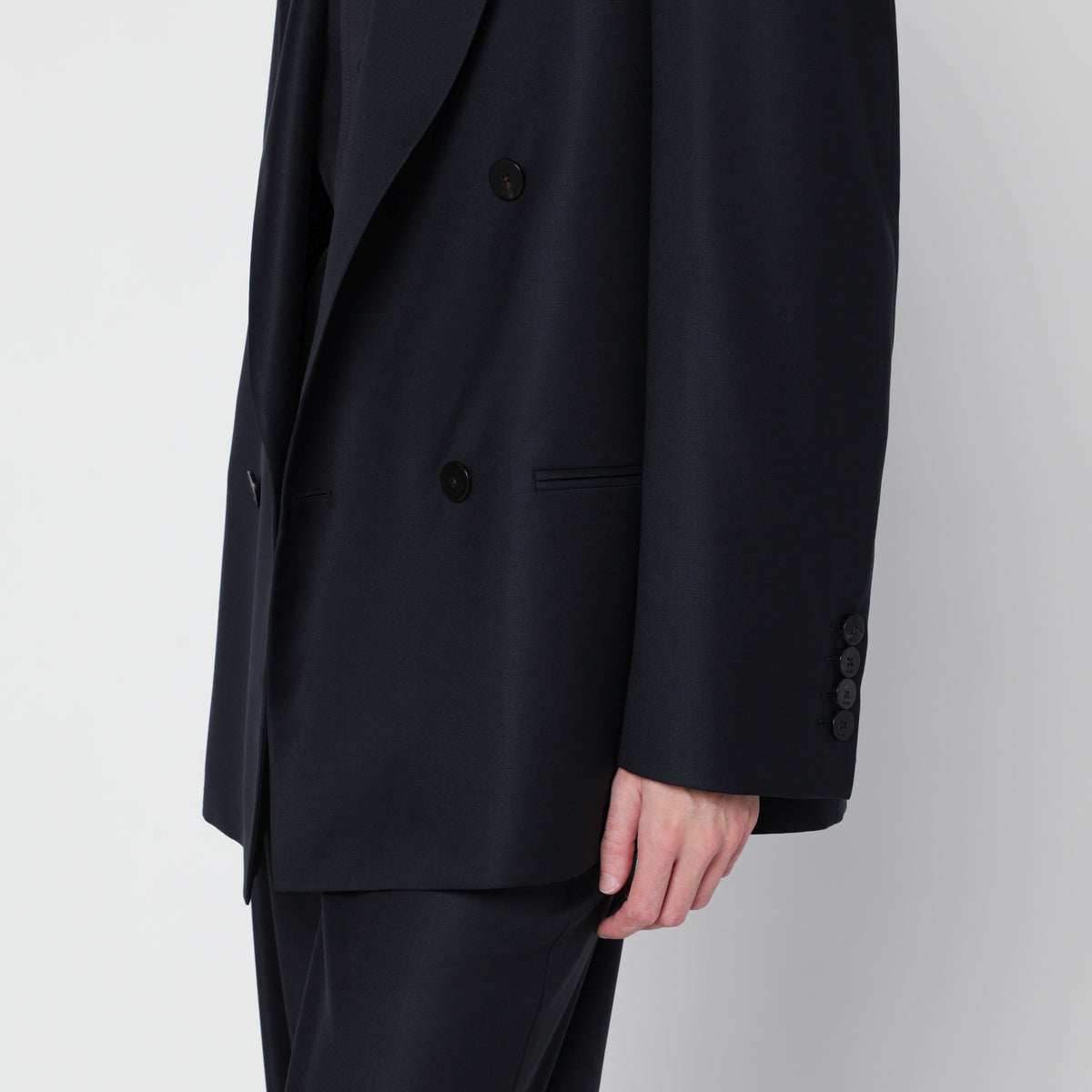 Giacca doppiopetto Blue Japan in lana leggera