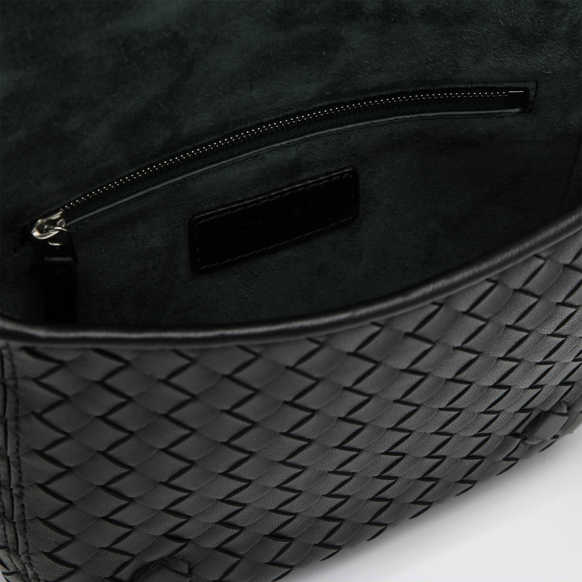 Black Veneto mini messenger bag with flap