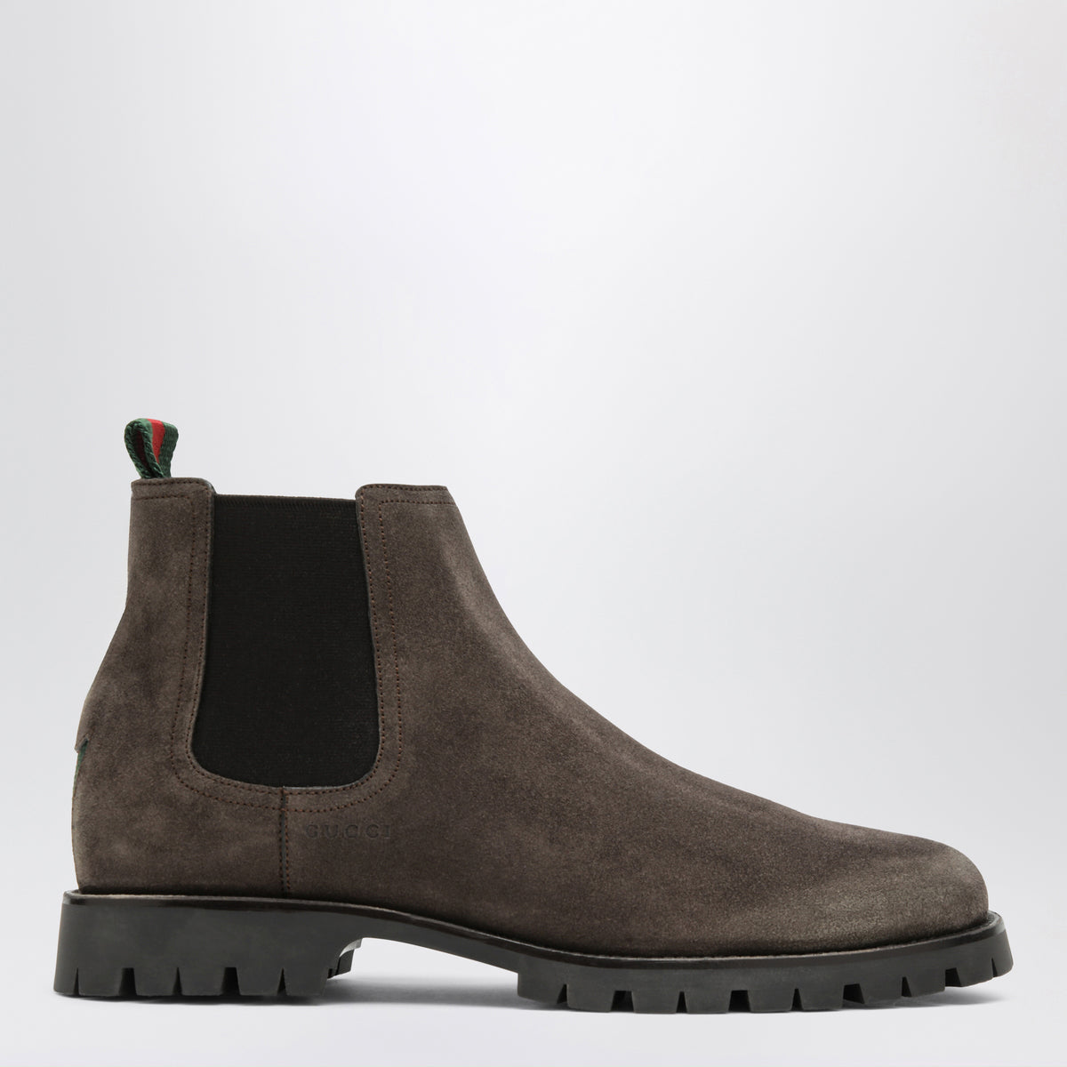 Bottines Chelsea marron en daim avec détail Web