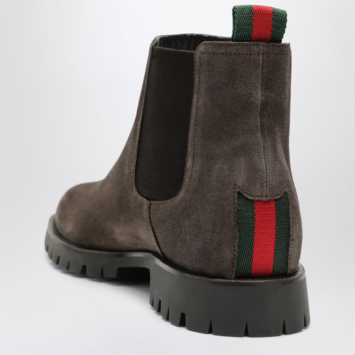 Bottines Chelsea marron en daim avec détail Web