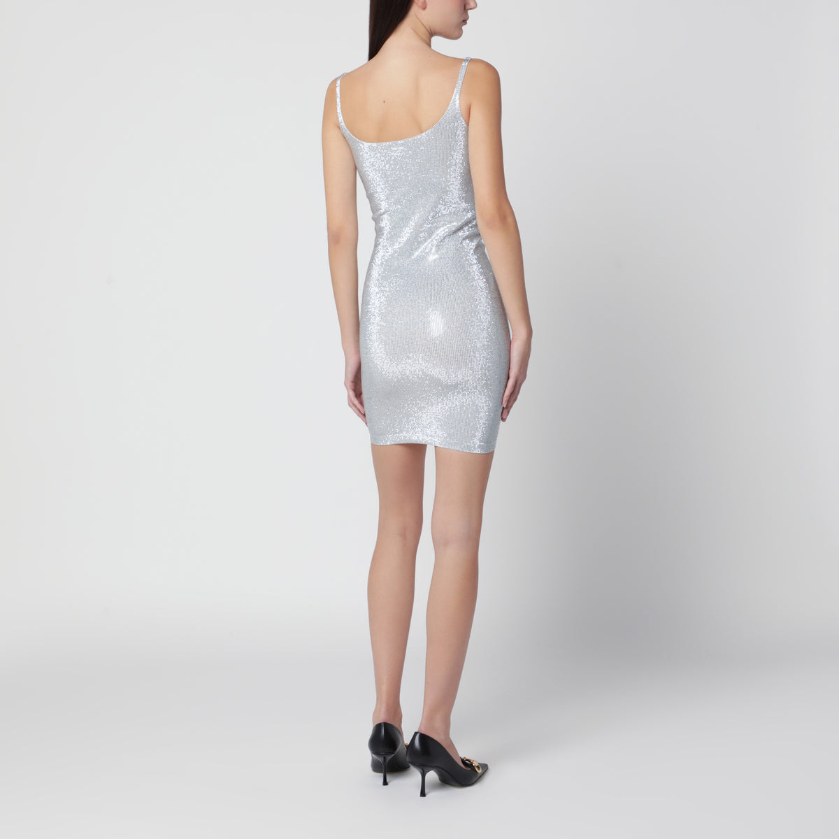 Dress in stretch nylon jersey with crystals