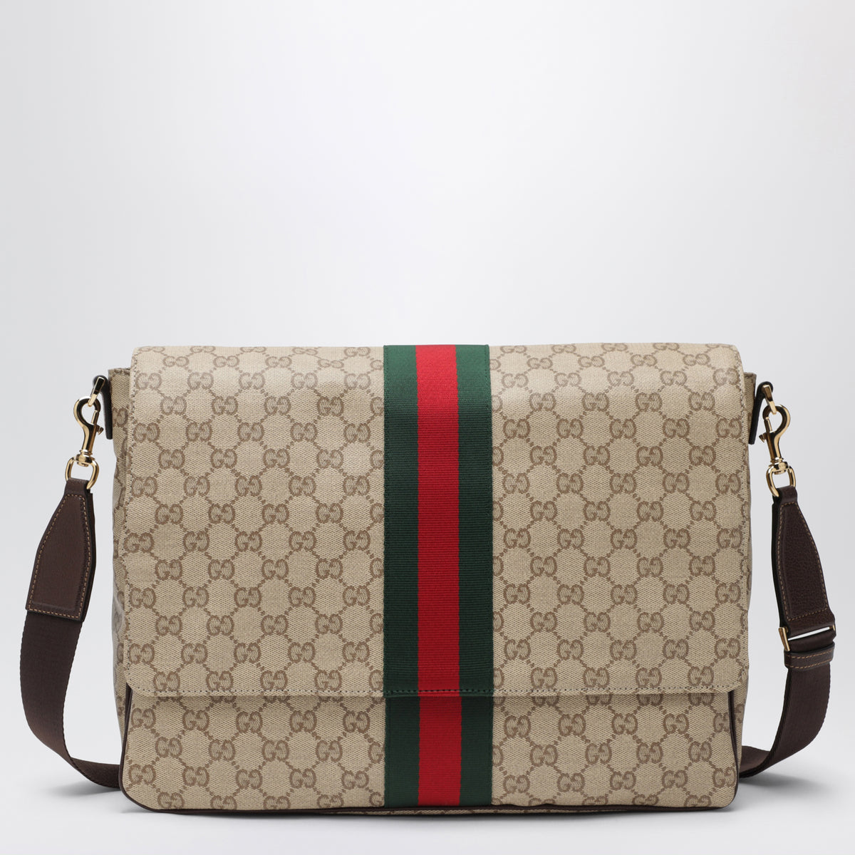 Medium Brown GG Canvas Shoulder Bag