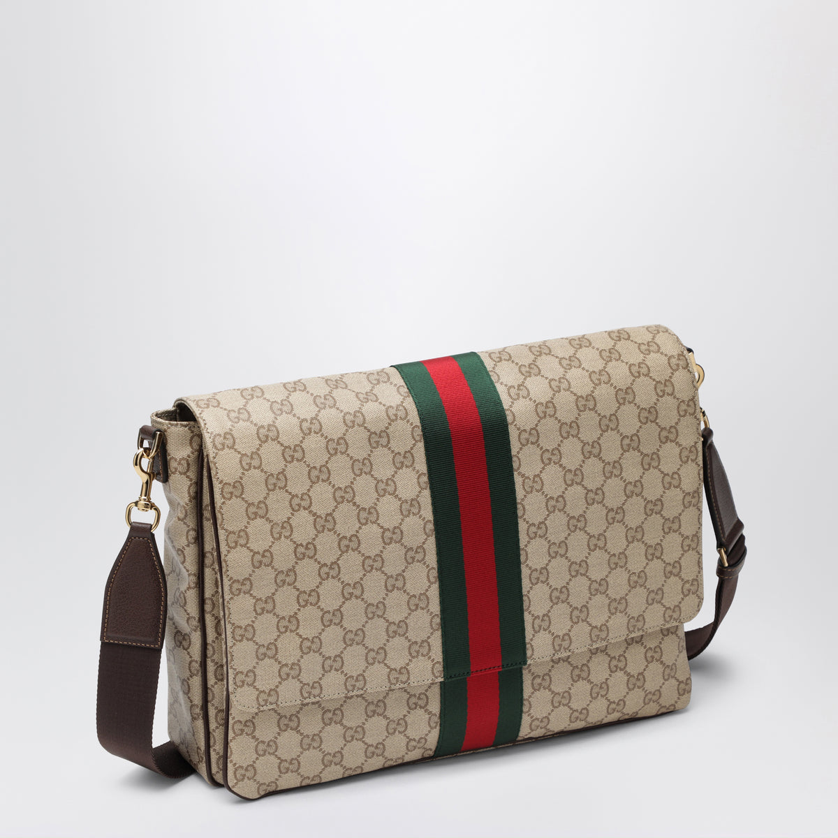 Medium Brown GG Canvas Shoulder Bag