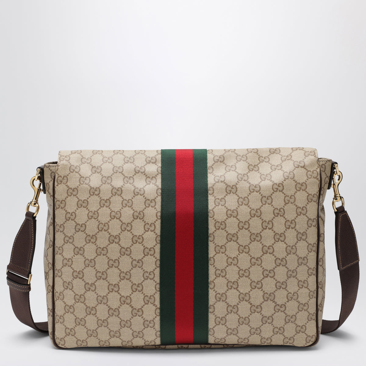 Medium Brown GG Canvas Shoulder Bag