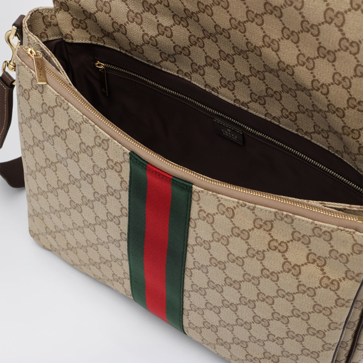 Medium Brown GG Canvas Shoulder Bag