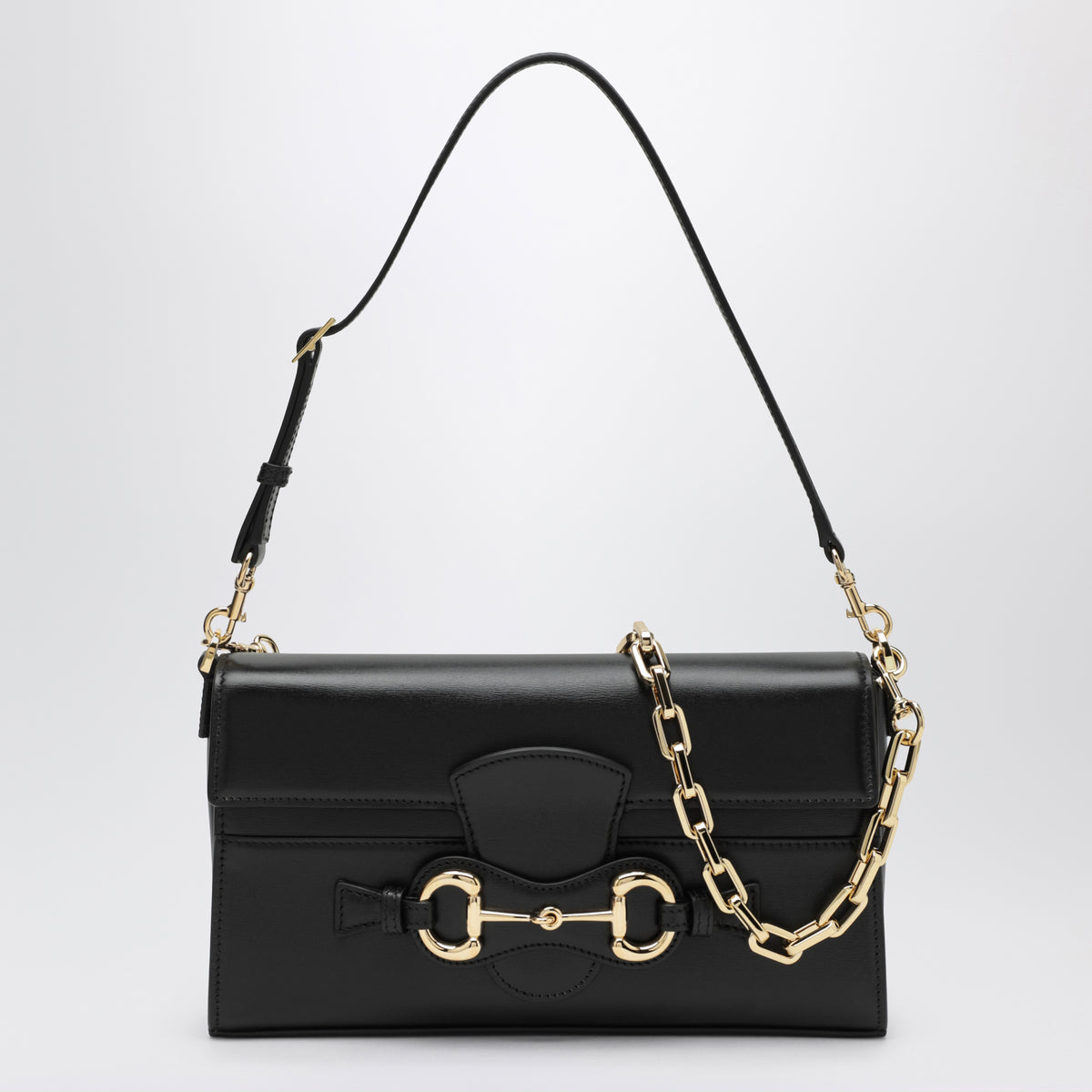 Borsa a spalla Horsebit Ristretto nera