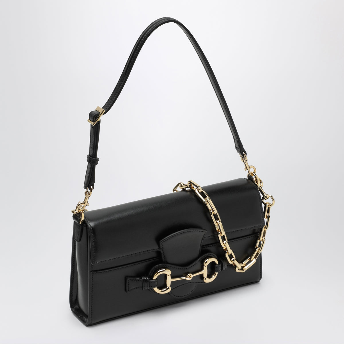 Borsa a spalla Horsebit Ristretto nera