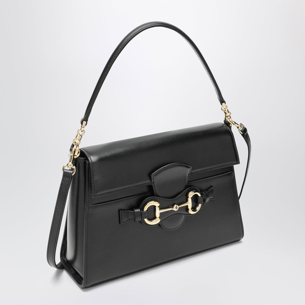 Horsebit Duomo Black Leather Handbag