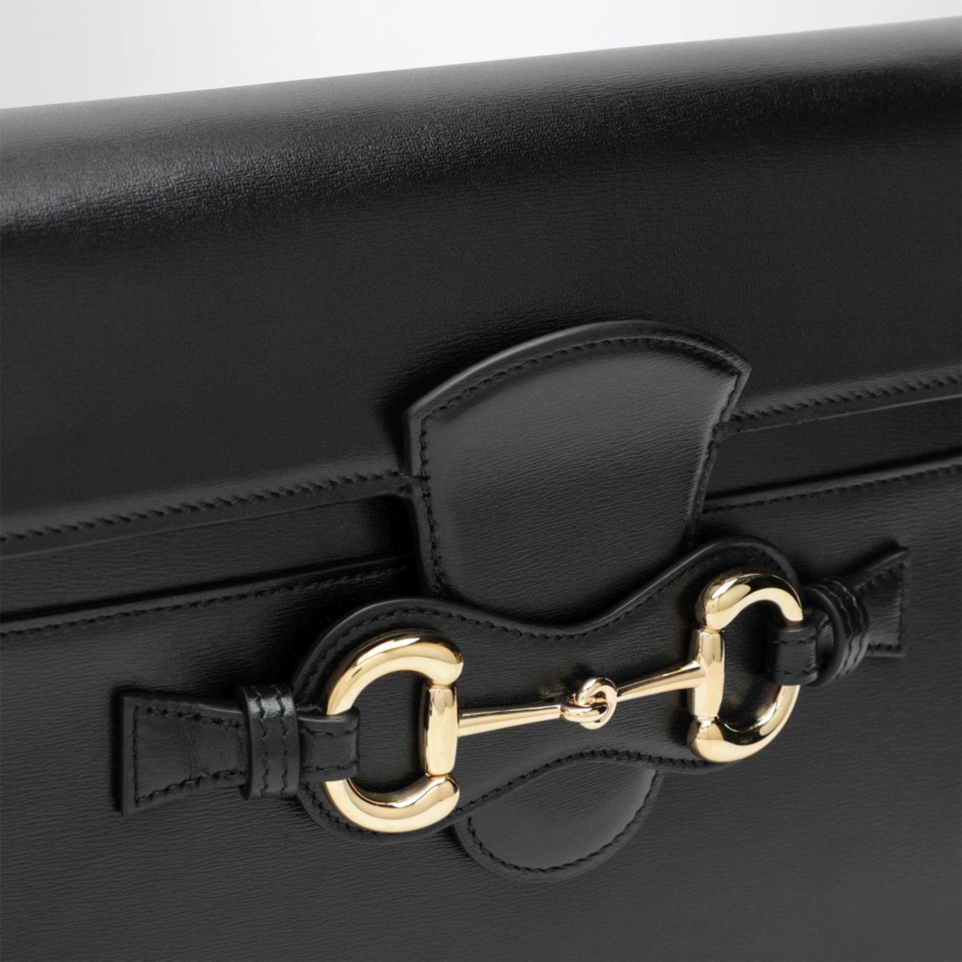 Horsebit Duomo Black Leather Handbag