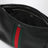 Schwarze Tasche aus genarbtem Leder mit Web-Detail