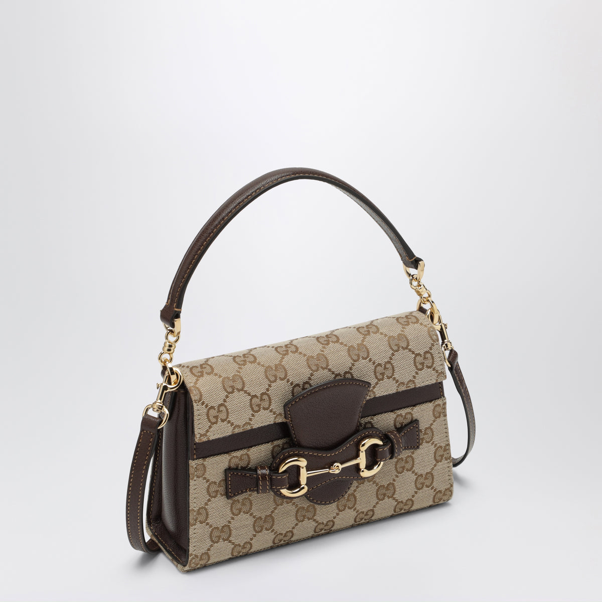 Borsa Horsebit Duomo beige in tessuto GG