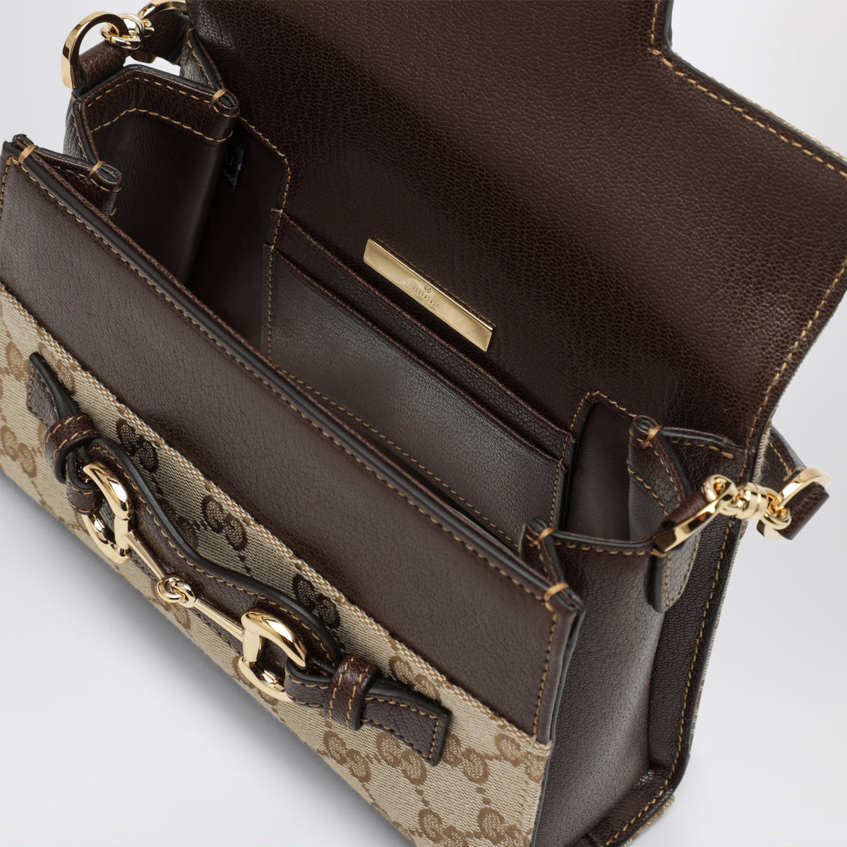 Borsa Horsebit Duomo beige in tessuto GG