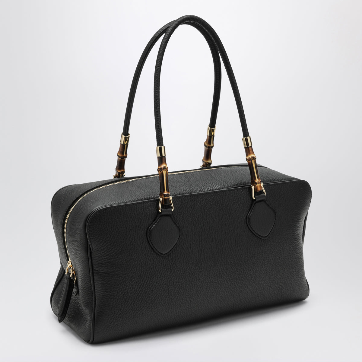 Große schwarze Bowlingtasche mit Bambus
