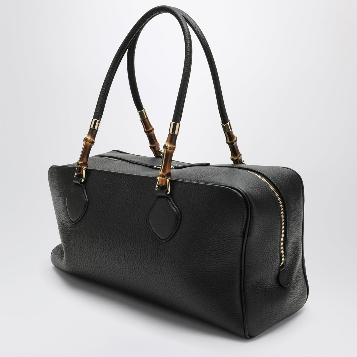 Große schwarze Bowlingtasche mit Bambus