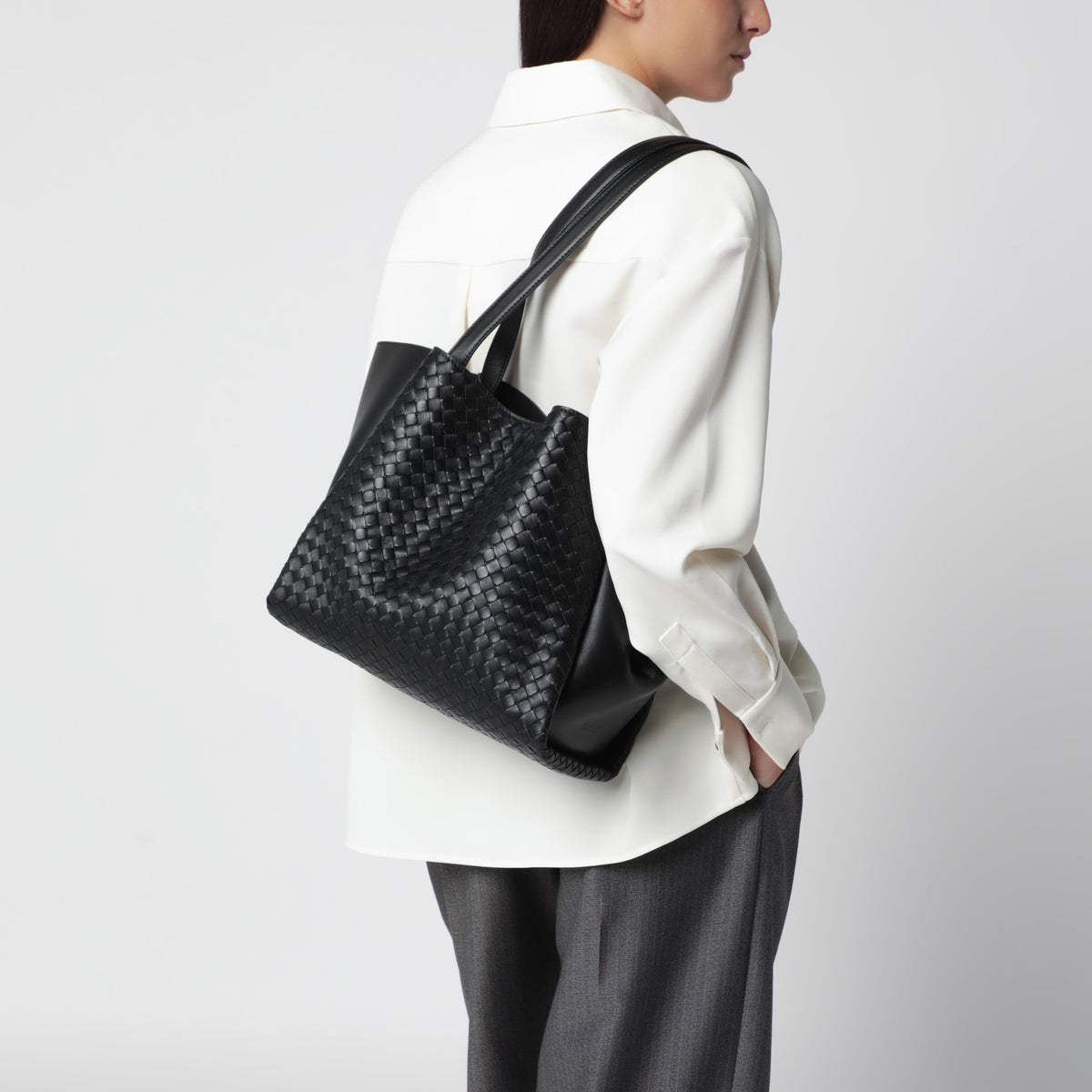 Corso black lambskin tote bag