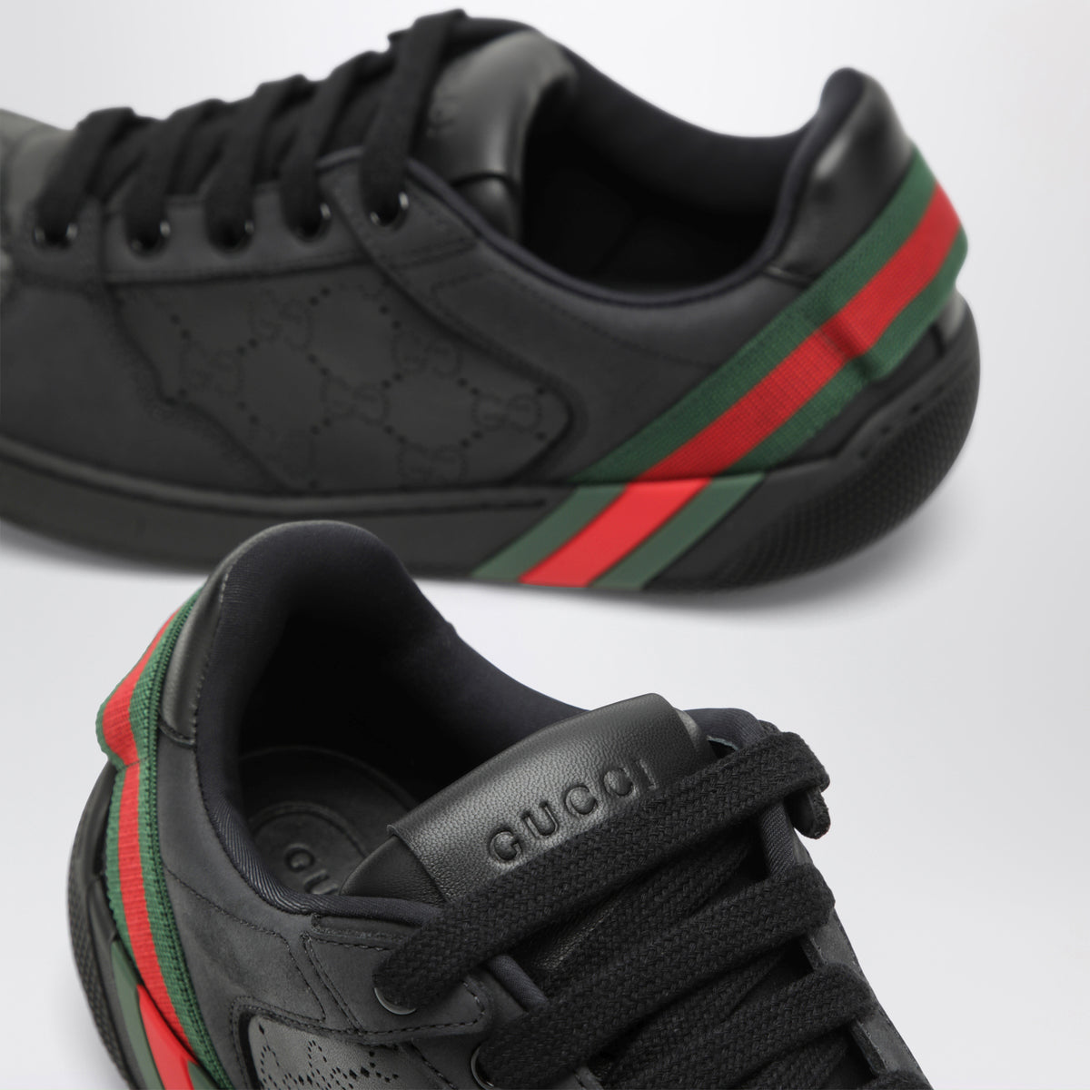 Black leather Screener sneakers
