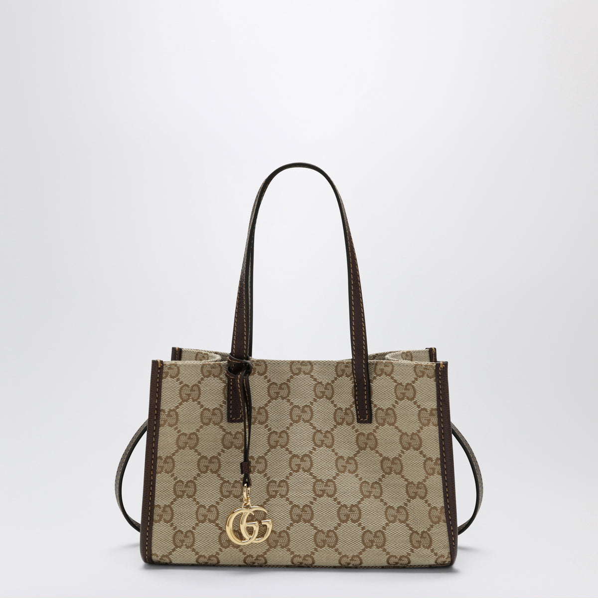 Borsa shopping piccola con ciondolo Doppia G