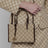Petit sac cabas Doppia G beige et marron foncé