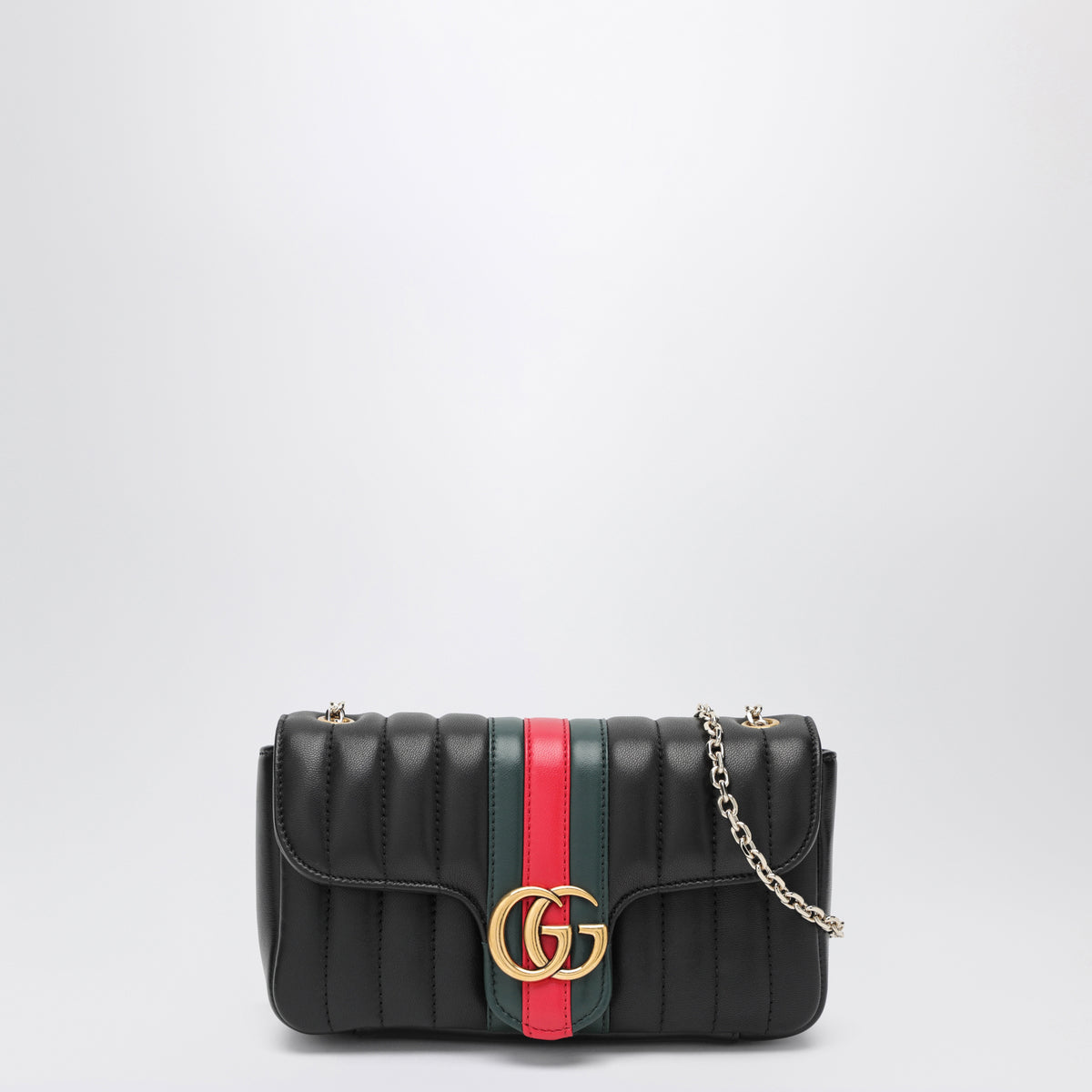 Jetset GG Marmont Small Black Nappa Leather Shoulder Bag