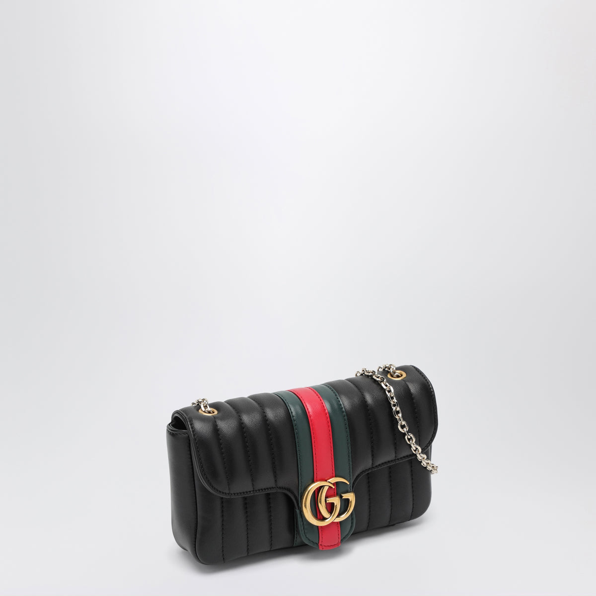 Jetset GG Marmont Small Black Nappa Leather Shoulder Bag